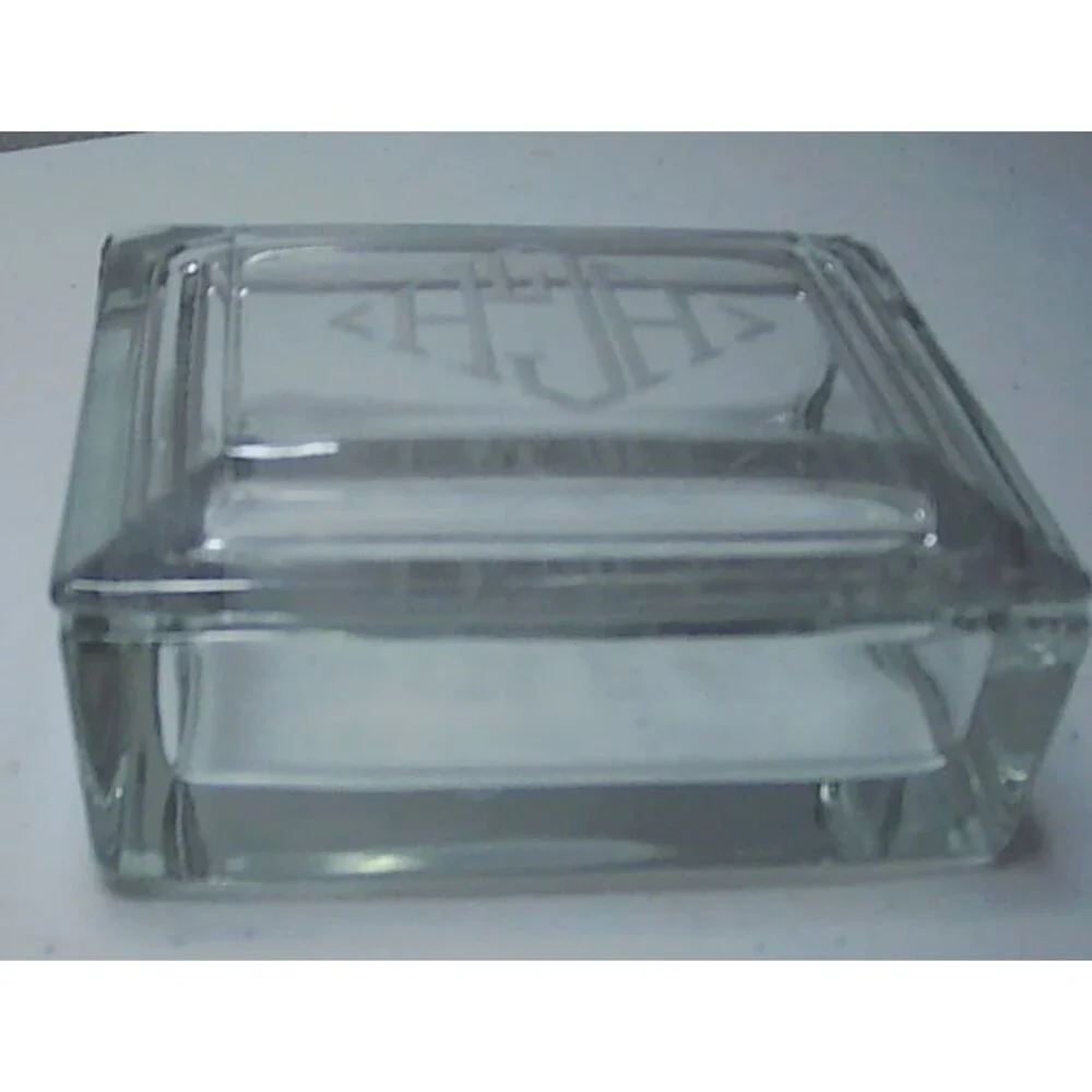 Vintage Heavy Beveled Glass Trinket Cigarette, Candy Lidded Box. QUALITY